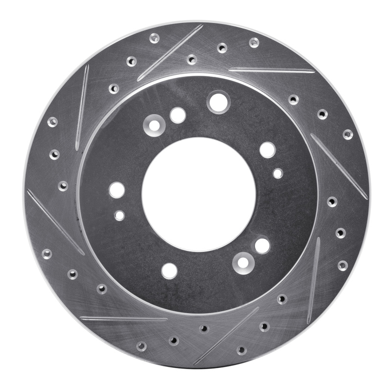 Kia Sorento Brake Rotor (1) - Rear Left - R1 Concepts - Drilled & Slotted - Silver - `07-`09 Kia Sorento Brake Rotor (1) - Rear Left - R1 Concepts - Drilled & Slotted - Silver - `07-`09